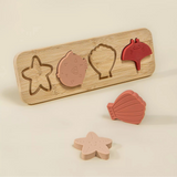 Coco Village Silicone Puzzle On Wooden Plate | Ocean