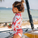 Sugar Bee Clothing Crawfish Girl Ruffle Bottom Bathing Suit