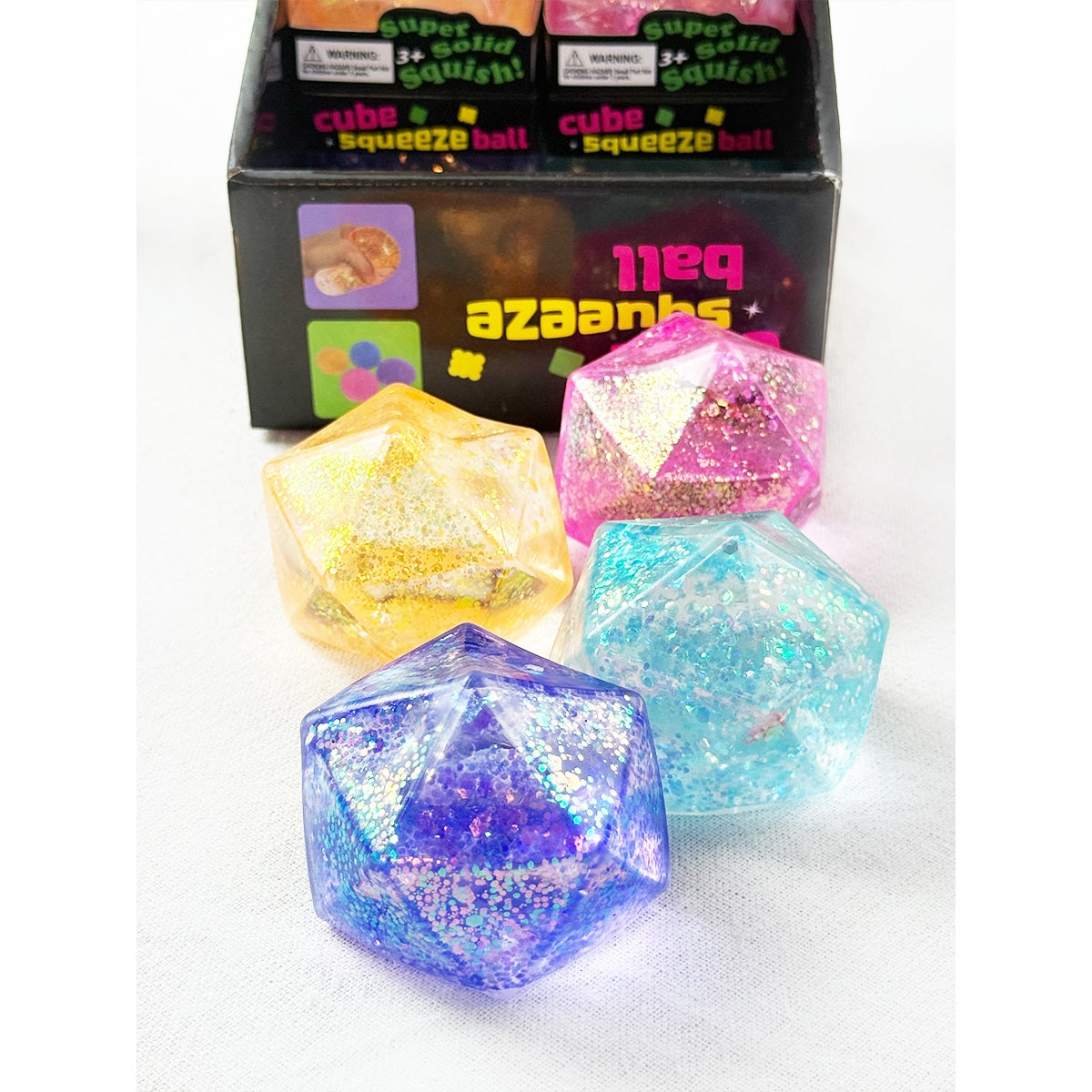 Love and Repeat Glittered Diamond Cube Squishy Toy