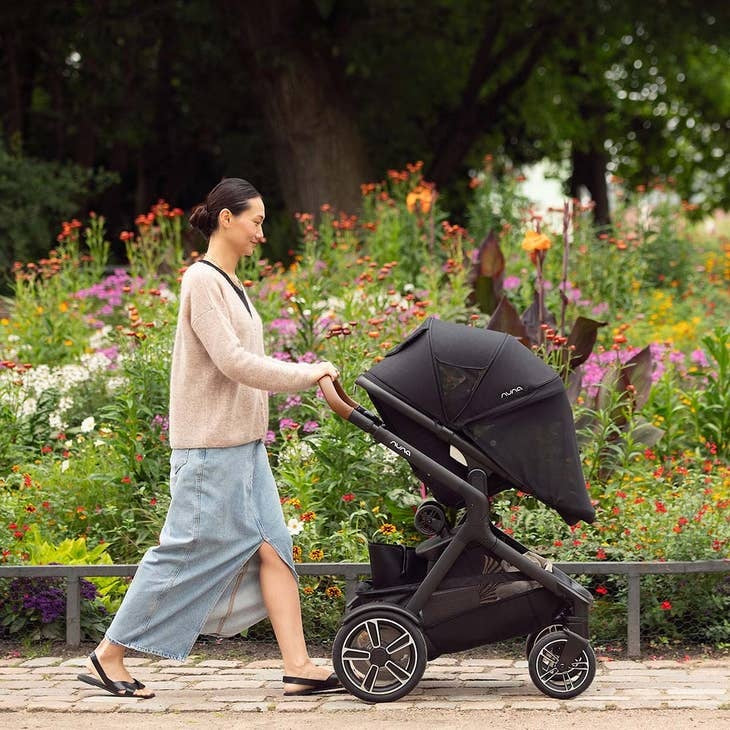 Nuna DEMI Next Single to Double Stroller with Rider Board | Caviar