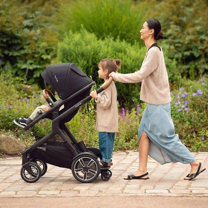 Nuna DEMI Next Single to Double Stroller with Rider Board | Caviar