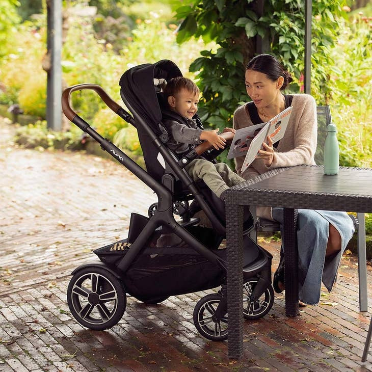 Nuna DEMI Next Single to Double Stroller with Rider Board | Caviar