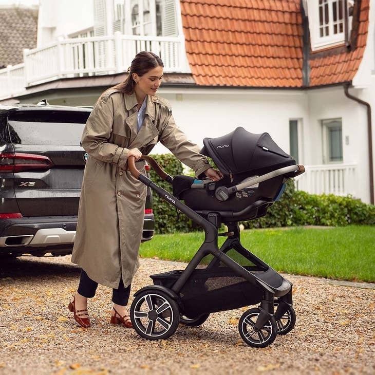 Nuna DEMI Next Single to Double Stroller with Rider Board | Caviar