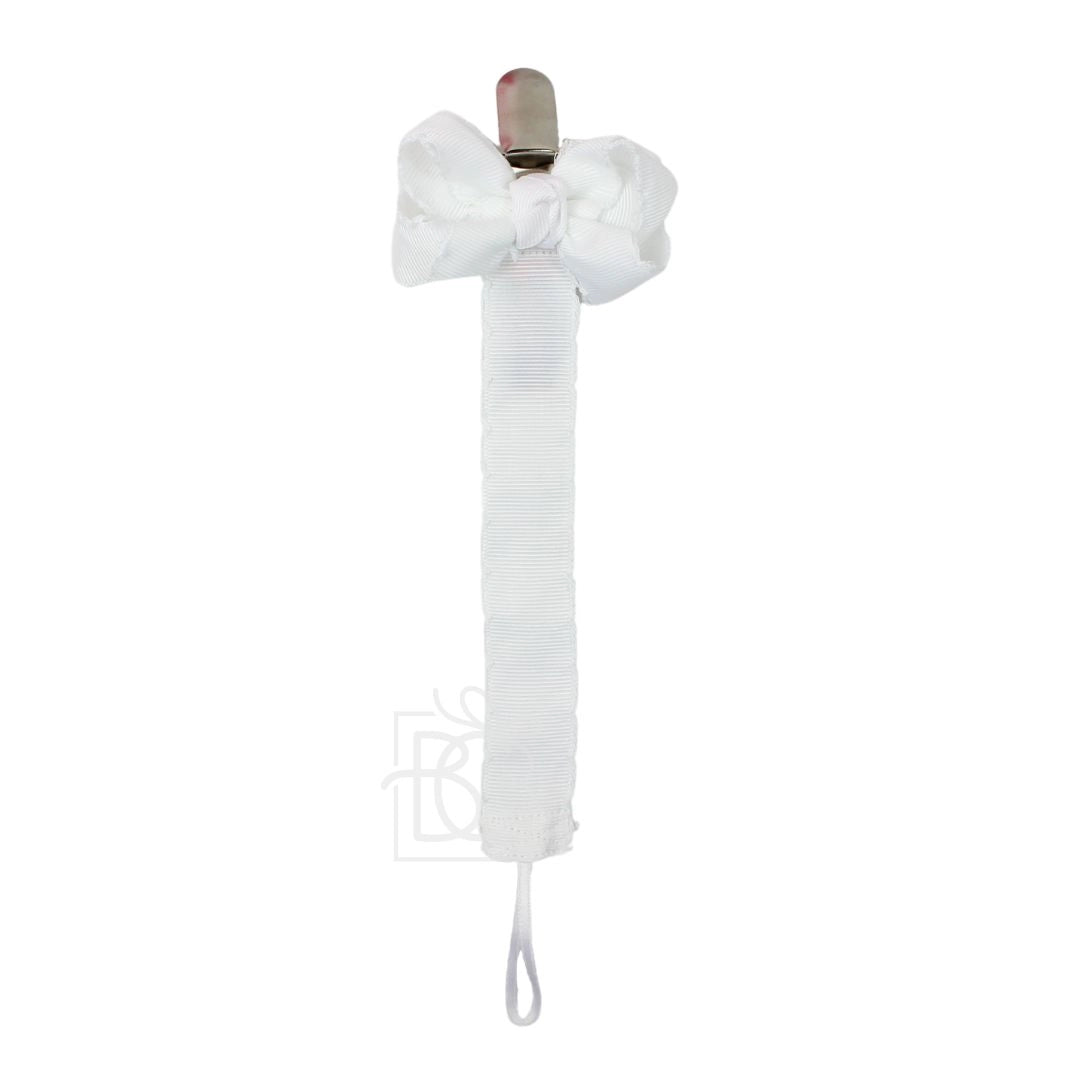 Beyond Creations Crochet Grosgrain Pacifier Clip w/ Detachable Bow