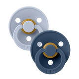 BIBS Natural Rubber Round Pacifier | 2 Pack Mixed Colors (Size 1) 0-6M |