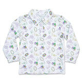 Oak Lane Long Sleeve Mardi Gras Polo Shirt