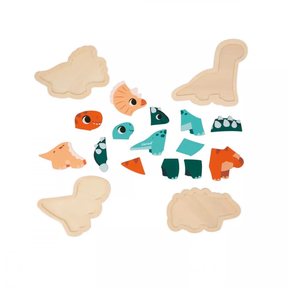 Dino 4 Progressive Wooden Puzzles Set