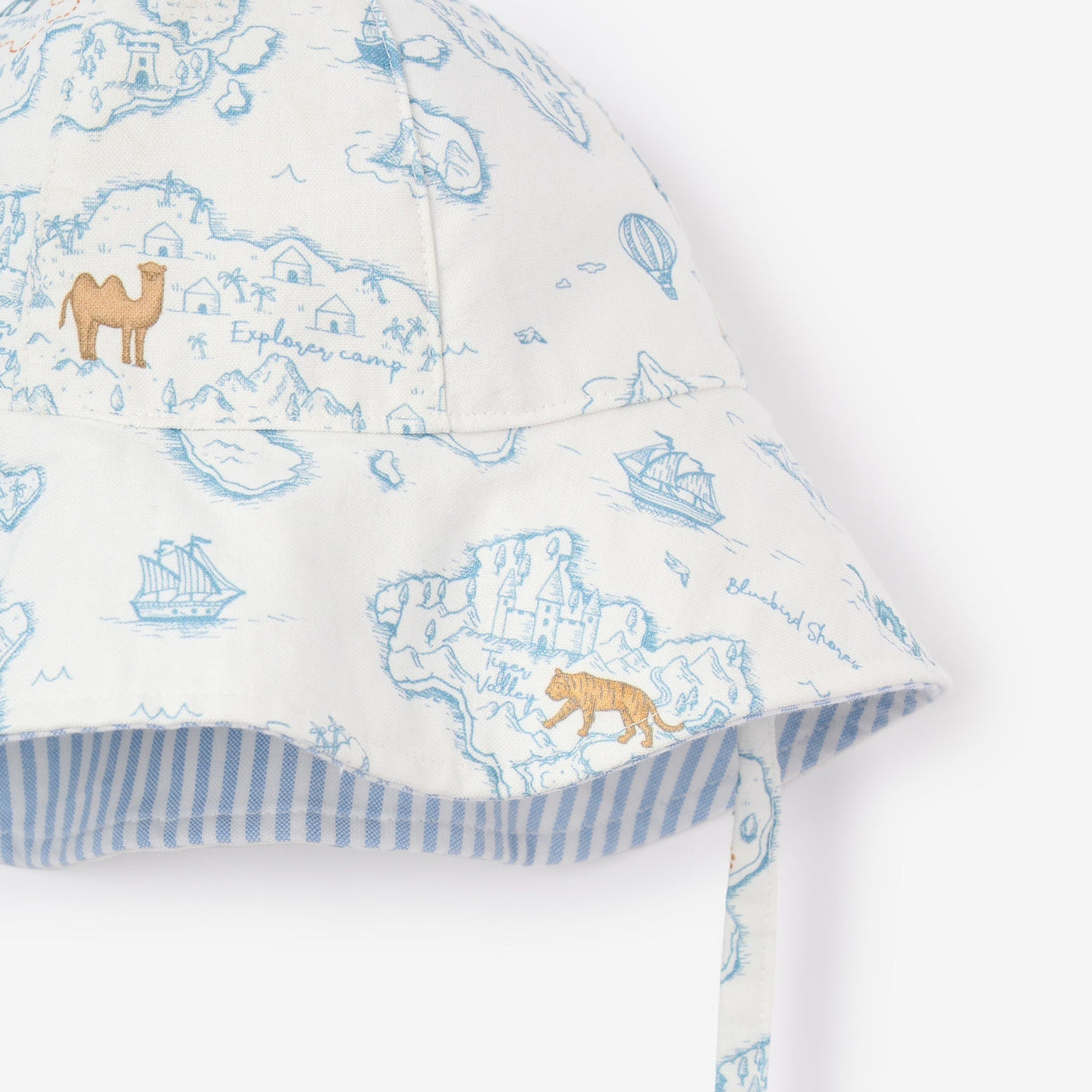Oxford Stripe & World Explorer Reversible Classic Sunhat