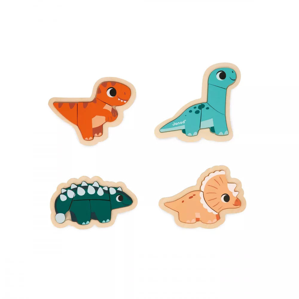 Dino 4 Progressive Wooden Puzzles Set