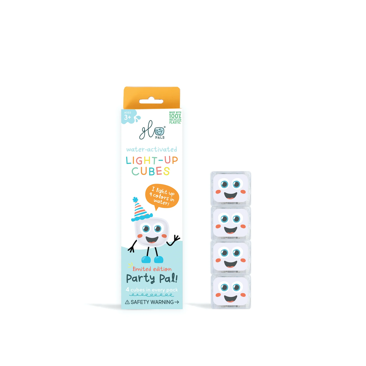 Glo Pals Light-Up Sensory Cubes 4 pack | New 100% recycled plastic