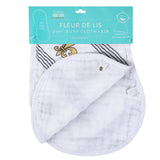 Fleur de Lis Bamboo 2-in-1 Burp Cloth & Bib