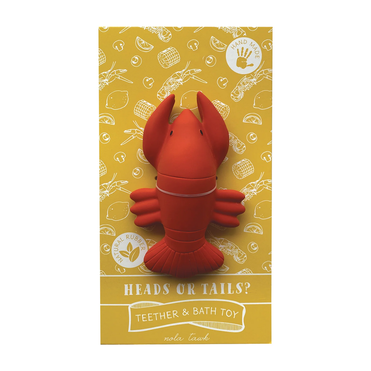 Heads or Tails? Natural Rubber Teether and Bath Toy