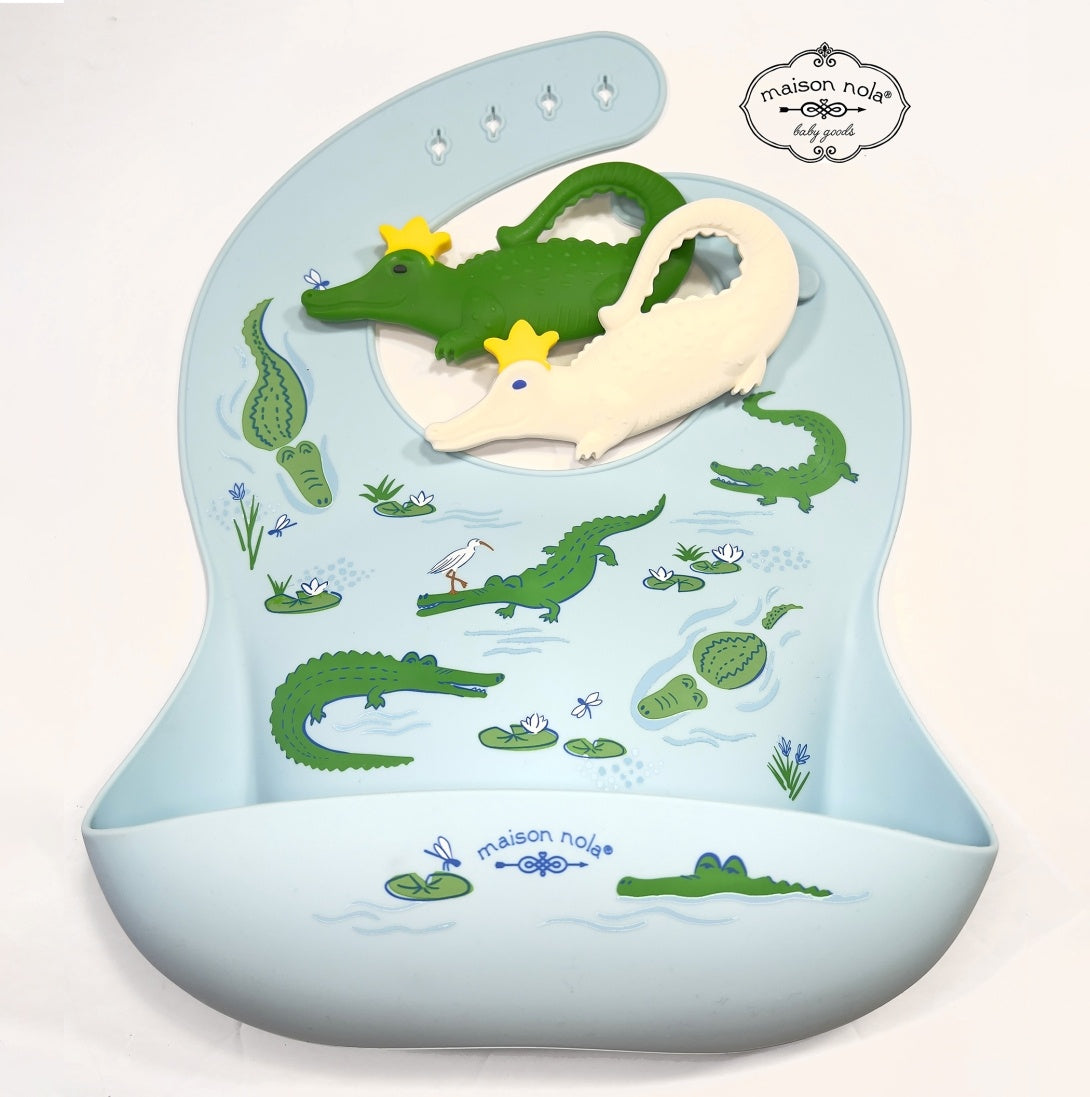Later Gator Gift Bundle | Silicone Bucket Bib and Teether