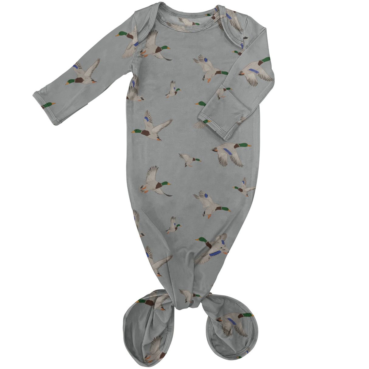 Goosies Mallards Bamboo Knotted Infant Gown | 0-3M