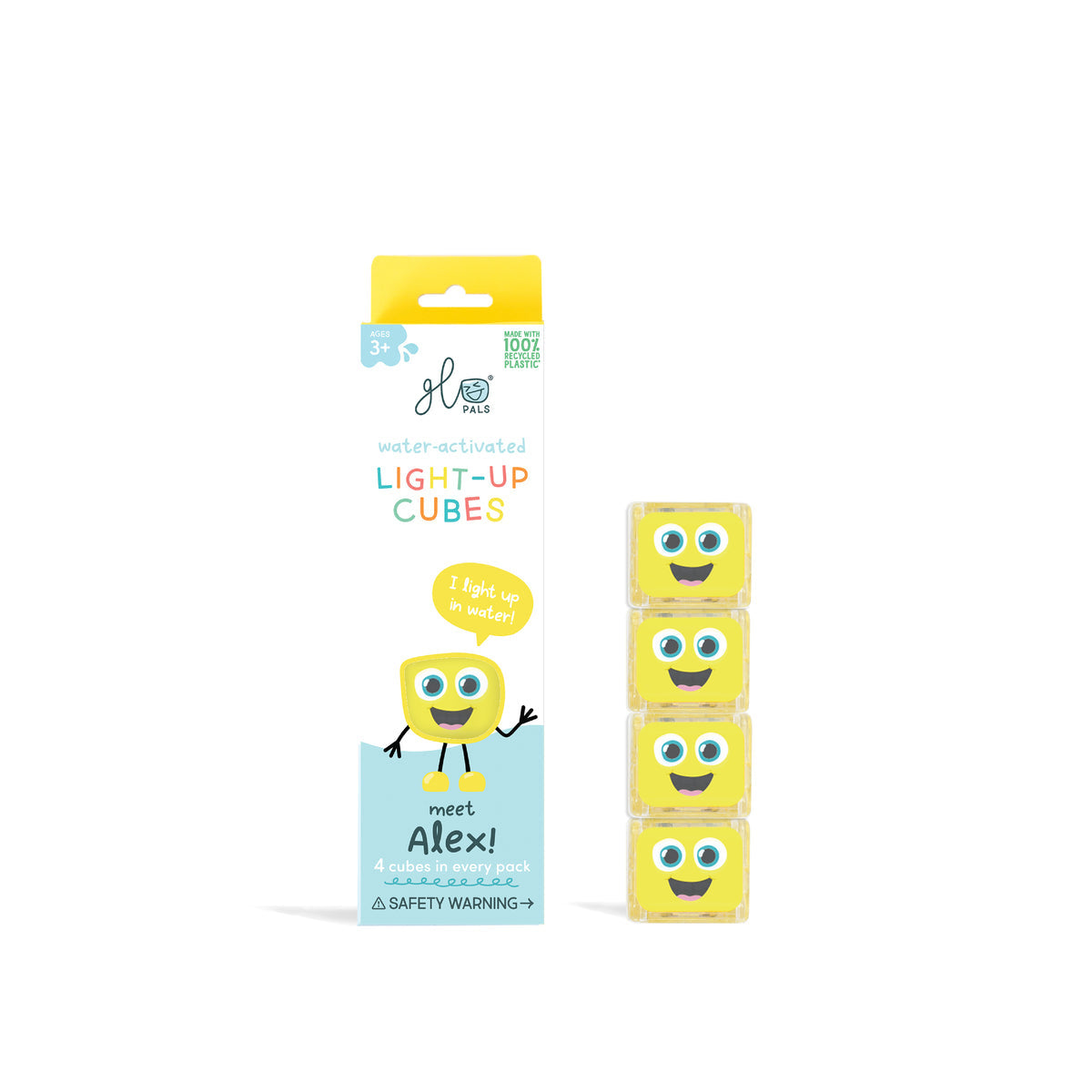 Glo Pals Light-Up Sensory Cubes 4 pack | New 100% recycled plastic
