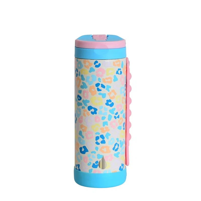 Elemental Fidget Strap Kids Stainless Bottle 14oz | Pastel Leopard