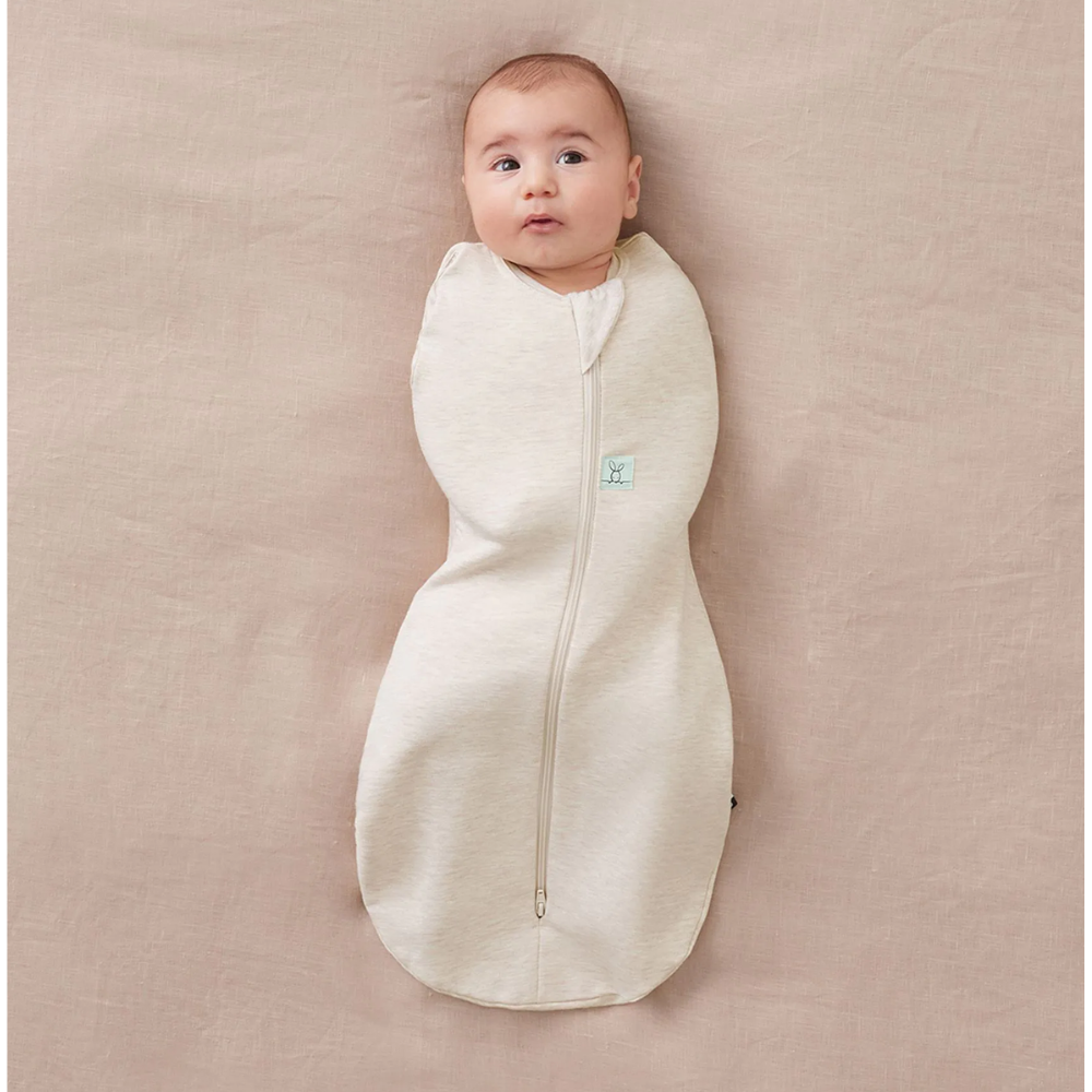 Cocoon Organic Zip Up Swaddle Bag | Oatmeal Marle 1.0 TOG