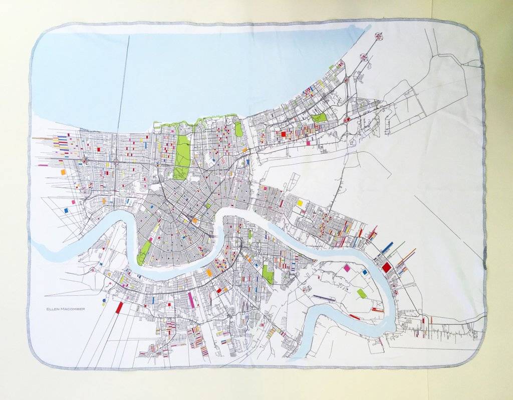Organic NOLA Map Swaddle Blanket