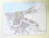 Organic NOLA Map Swaddle Blanket
