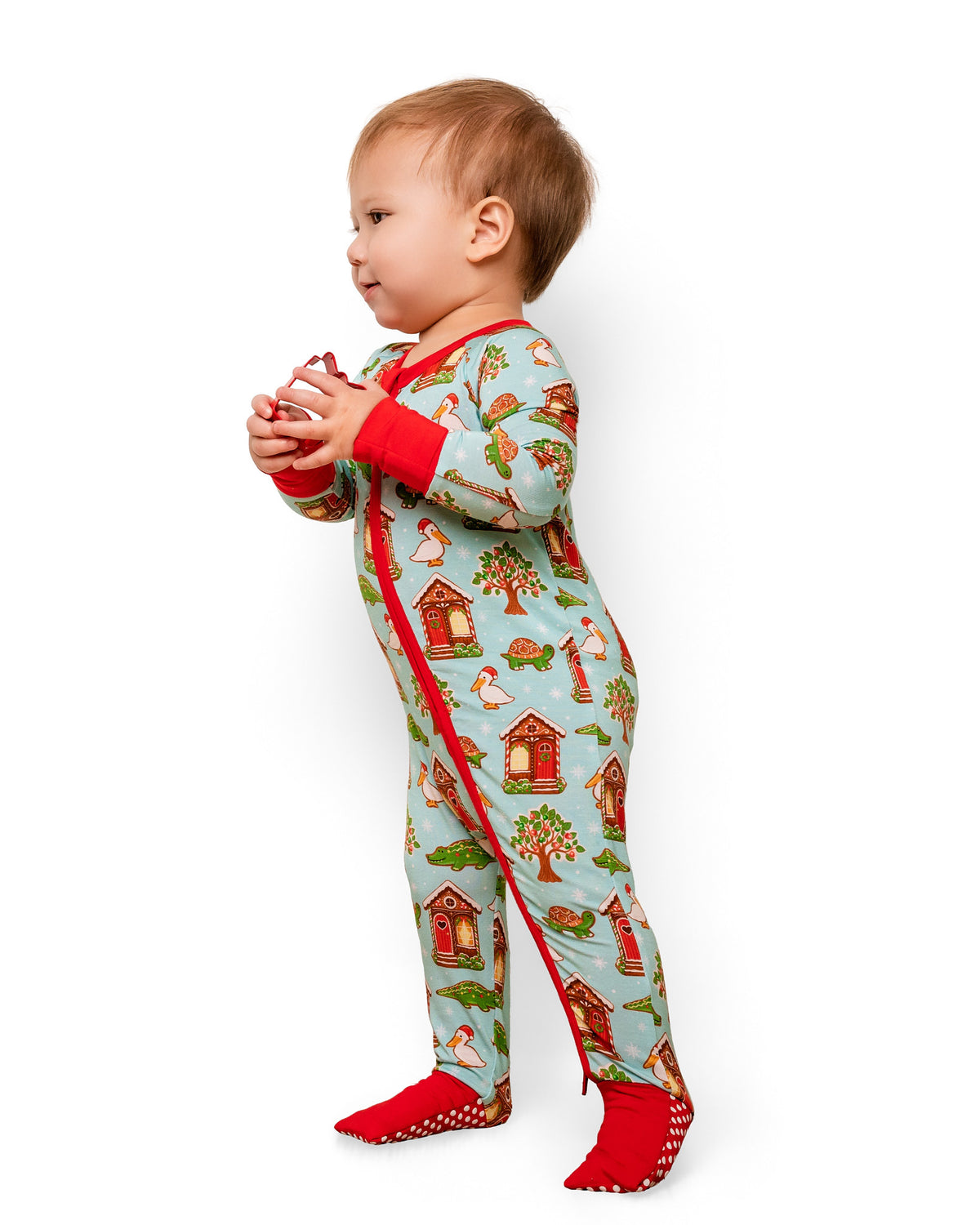 Holly Jolly Bayou Bamboo Zip-Up Pajamas