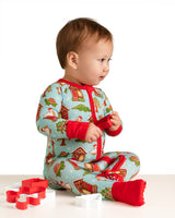 Holly Jolly Bayou Bamboo Zip-Up Pajamas