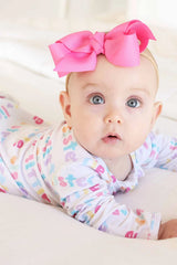 Caden Lane Little Sister Bamboo Ruffle Zipper Footie