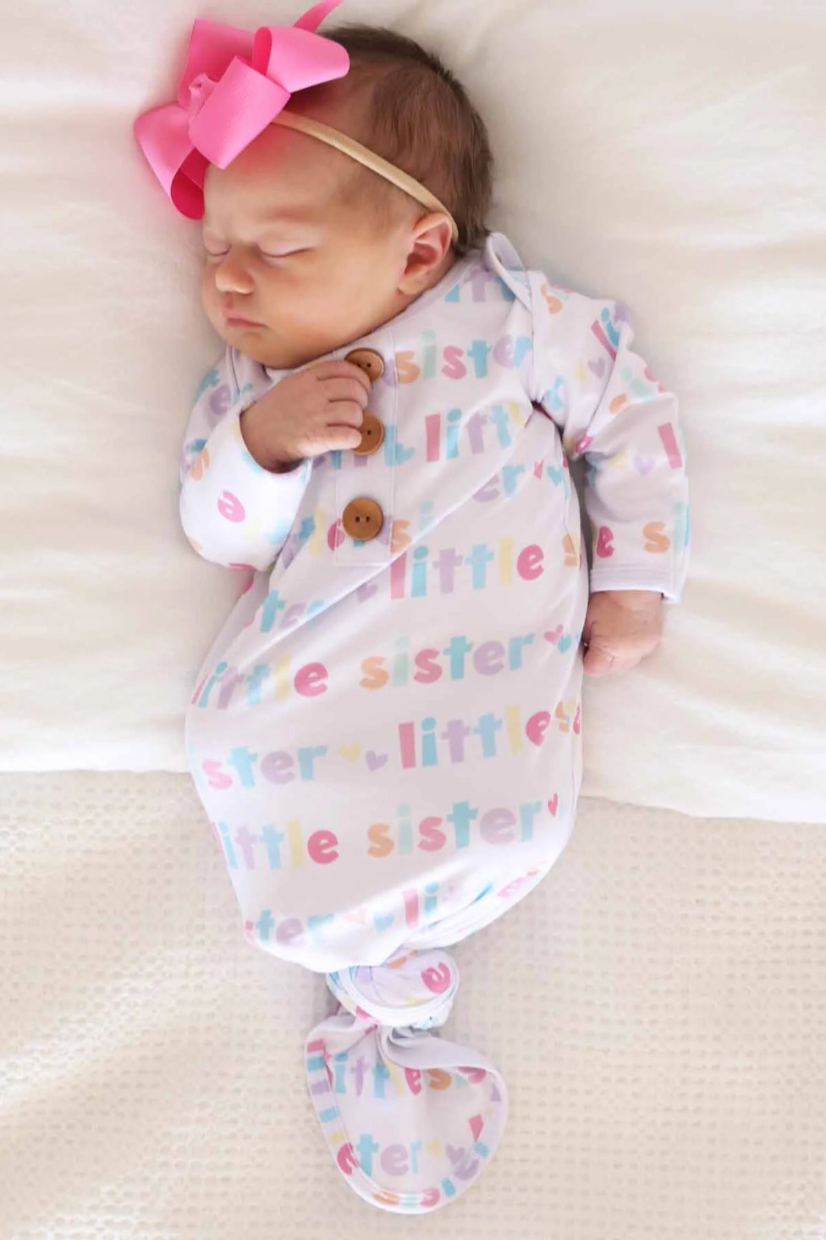 Caden Lane Little Sister Newborn Bamboo Knit Gown and Hat Set