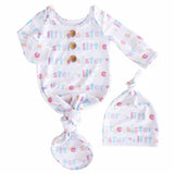 Caden Lane Little Sister Newborn Bamboo Knit Gown and Hat Set