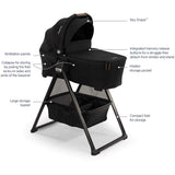 Nuna SWIV & TRIV Series Bassinet + Stand | Caviar (Chocolate)