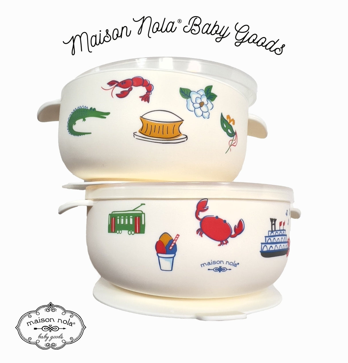 NOLA Foodie Deluxe Gift Bundle| Silicone Sippy Cup | Suction Bowl | Bucket Bib