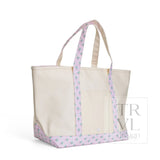 TRVL Design Maxi Tote Coated Canvas Large Natural | Petite Fleur Pink Trim