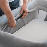 Nuna COVE Aire Go Travel Crib with sheet
