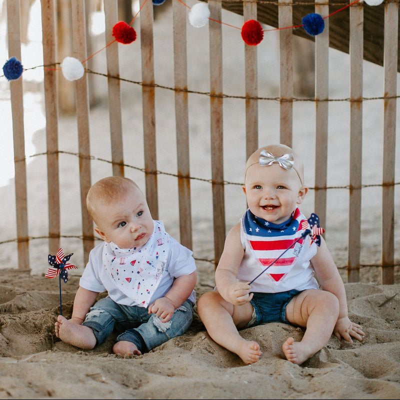 Copper Pearl Baby Bandana Bib 2-Pack Set | Patriot