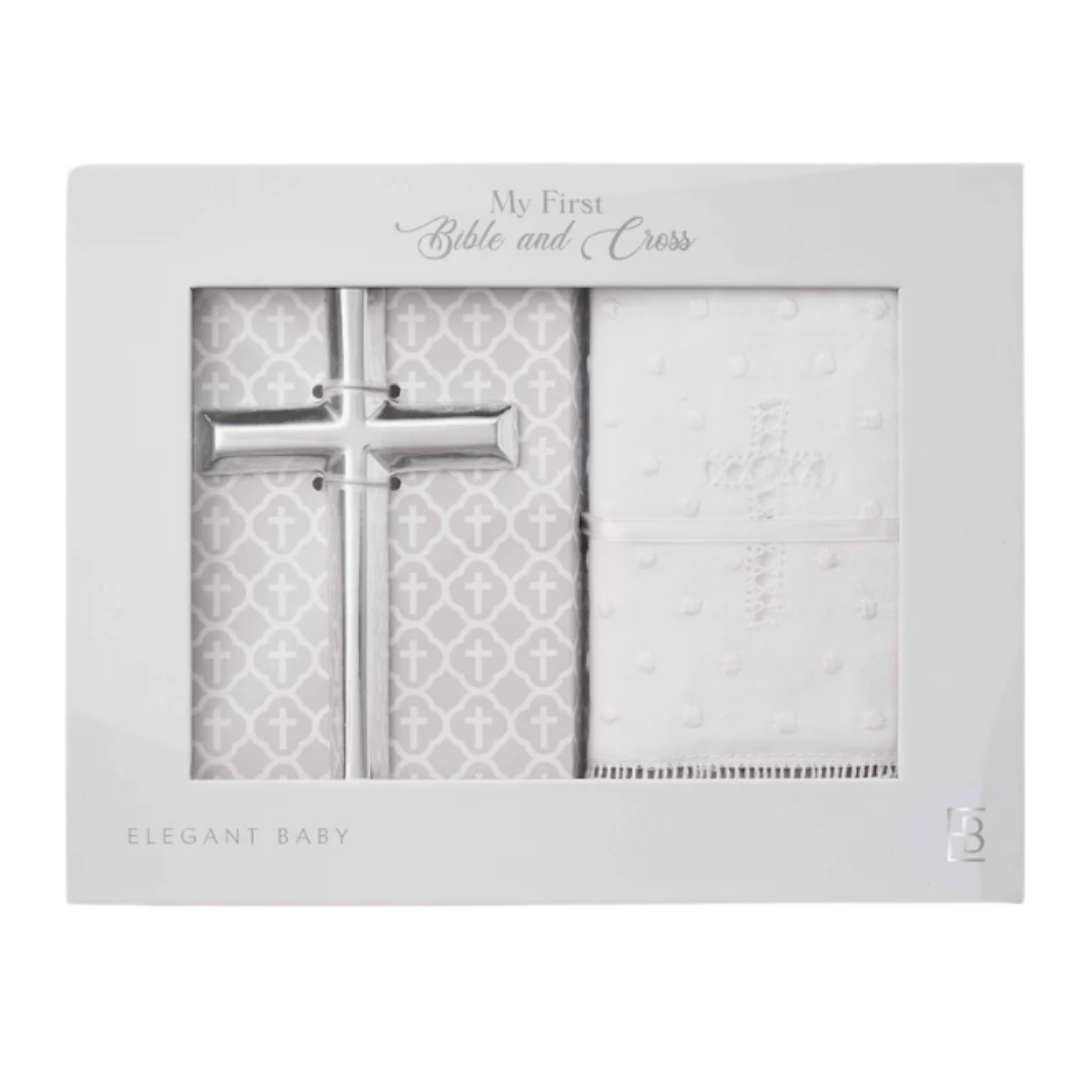 Heirloom Bible and Cross Christening Gift Set