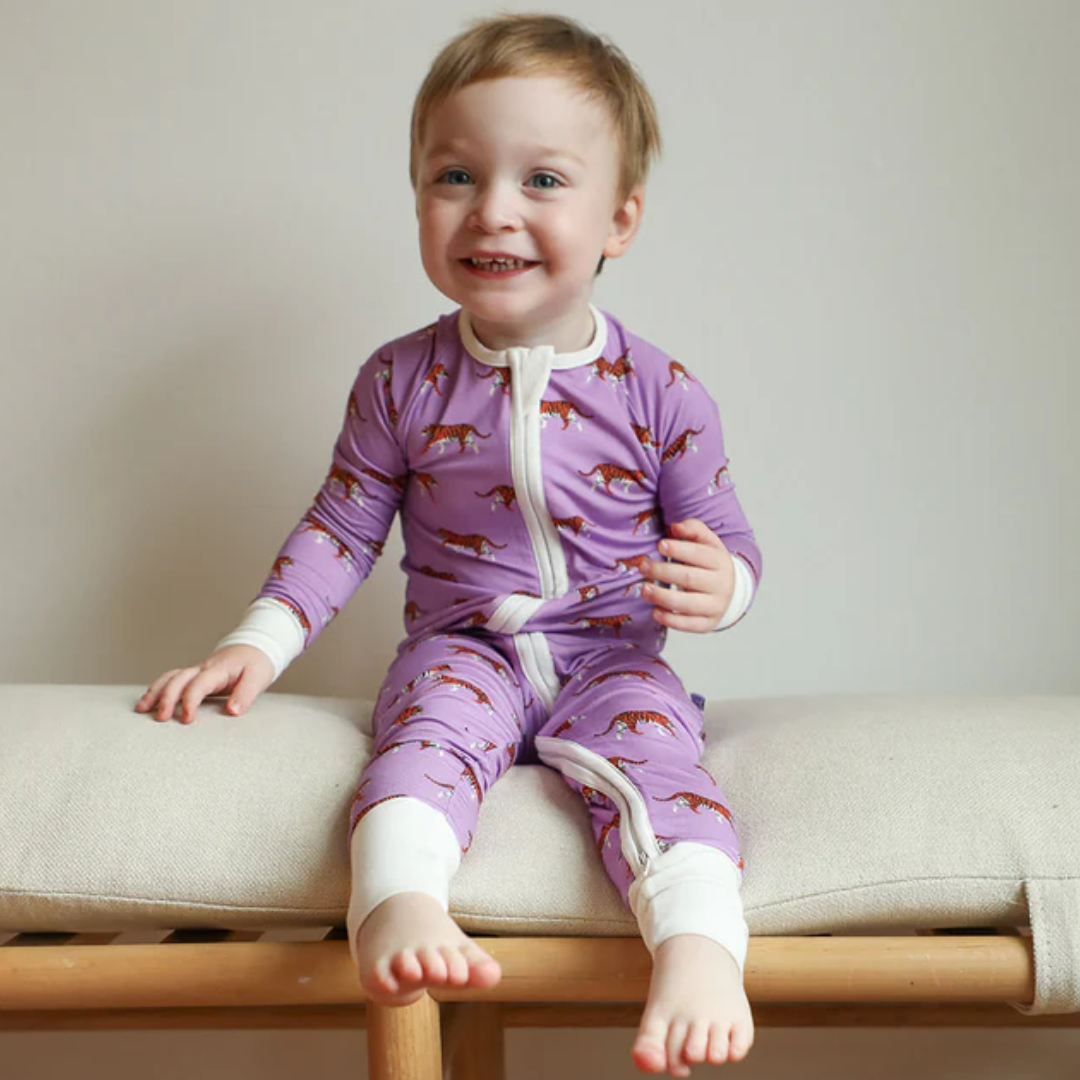 Geaux Purple Bamboo Zipper Coverall