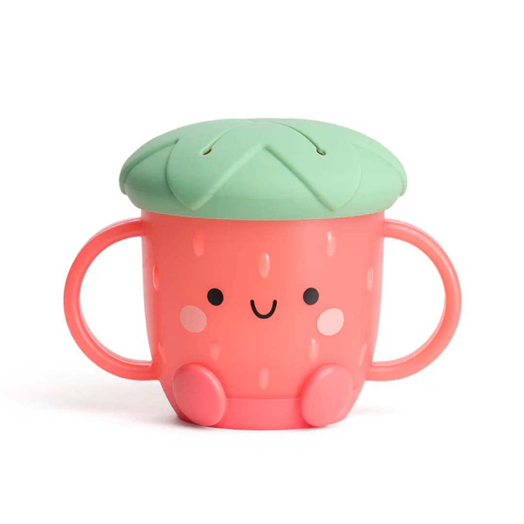 Itzy Strawberry Snack Cup with Silicone Lid