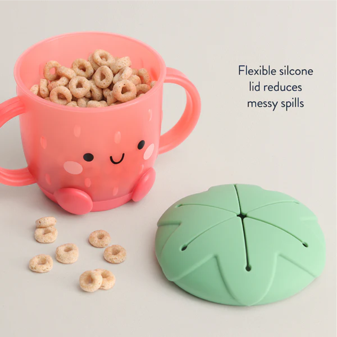 Itzy Strawberry Snack Cup with Silicone Lid