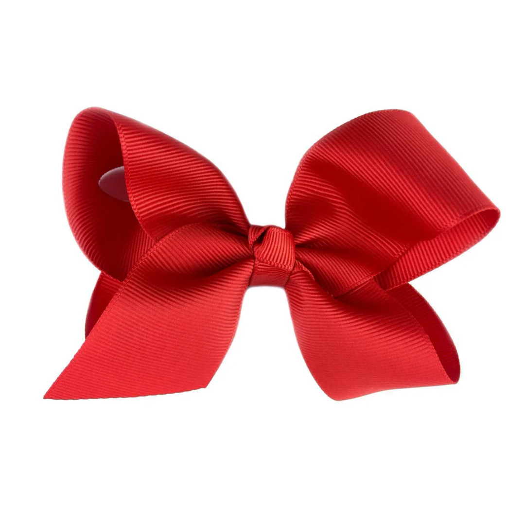 Americana Boutique Ribbon Bow Alligator Clip Red
