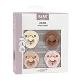 BIBS Original Natural Rubber Round Pacifier | 4 Pack (Size 1) 0-6M