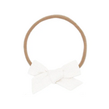Linen Bow - White Headband