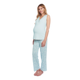 Waves Anelise 5-Piece Mom and Baby Matching Gift Set | Adult Pajama Set Newborn Gown and Hat Set