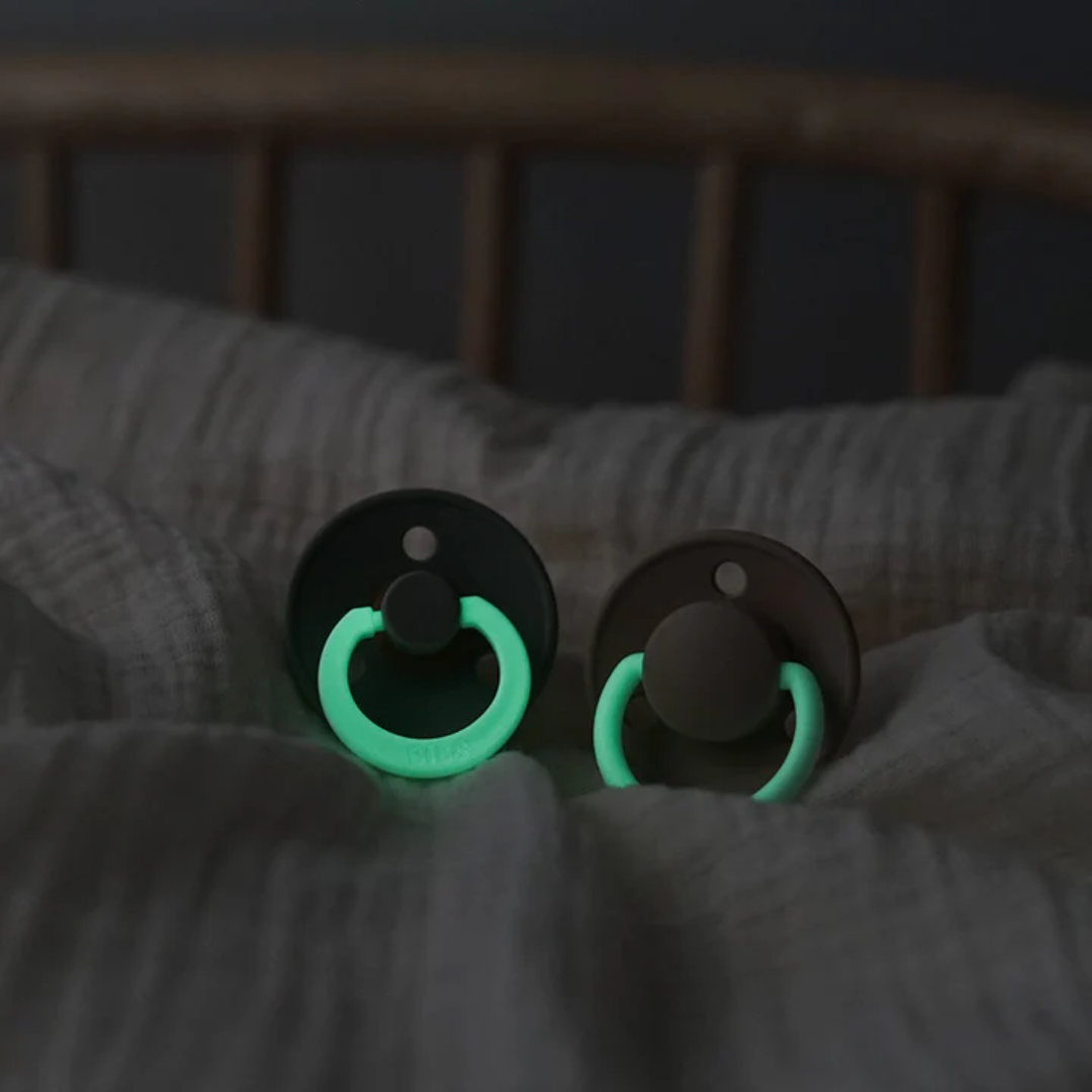 BIBS Natural Rubber Round Pacifier 2-pack | Vanilla GLOW | Vanilla GLOW