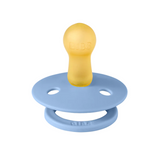 BIBS Studio Color Round Natural Rubber Pacifier (2 Pack) | Pinstripe | Sky Blue Mix