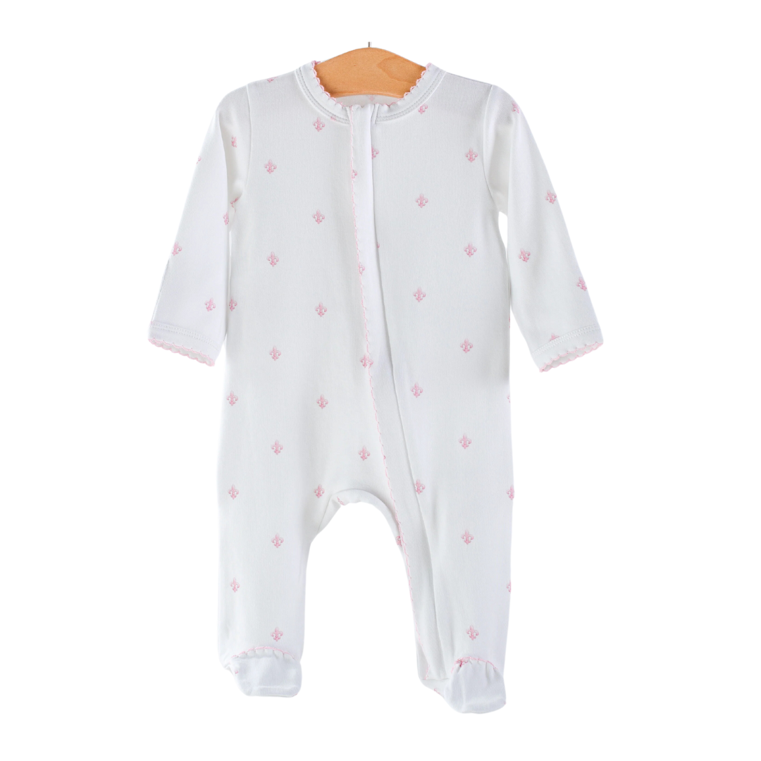 Baby Basics: Pink Fleur de Lis Organic Cotton Pajamas