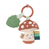 Itzy Pal Natural Plush Teether Sensory Travel Toy | Mushroom