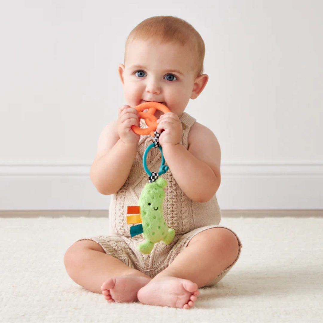 Itzy Pal Natural Plush Teether Sensory Travel Toy | Parker the Pickle