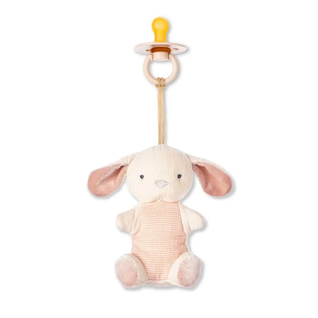 Bitzy Pal Natural Rubber Pacifier and Plush Toy | Bunny