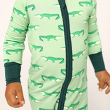 Light Green Alligator Double Zipper Bamboo Sleeper