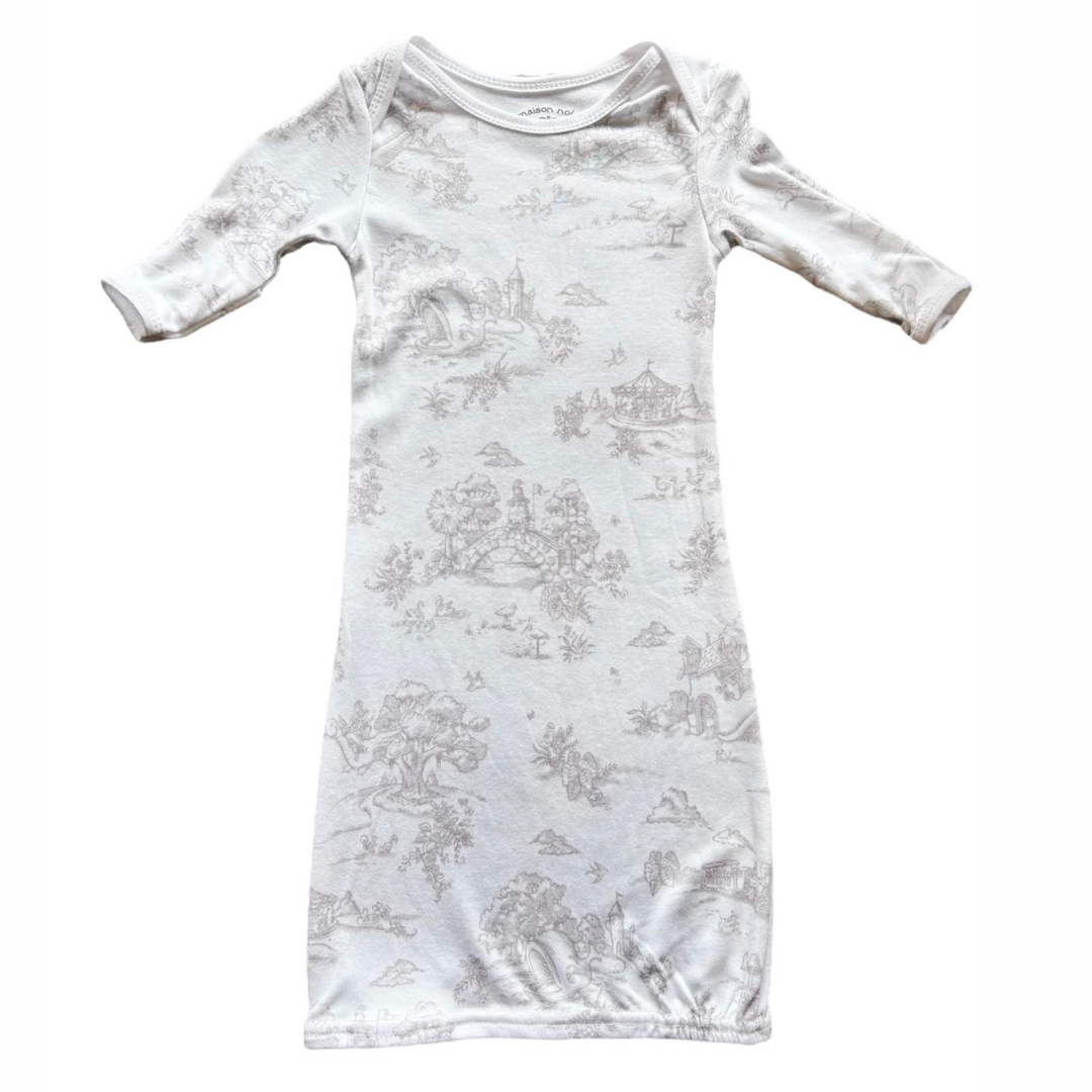 Maison Nola Storyland Toile Gown Grey | Bamboo Cotton Knit