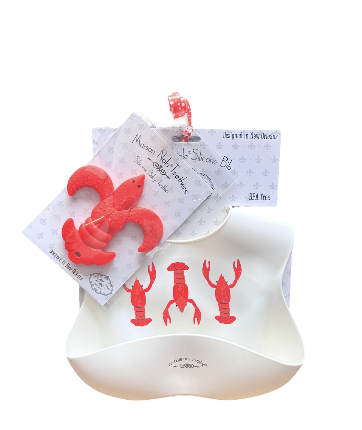 Baby's First Boil Gift Bundle | Silicone Bucket Bib and Teether
